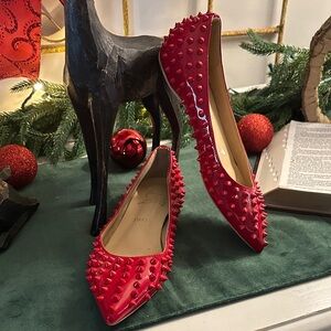 Christian Louboutin Red Spike Flats 38
